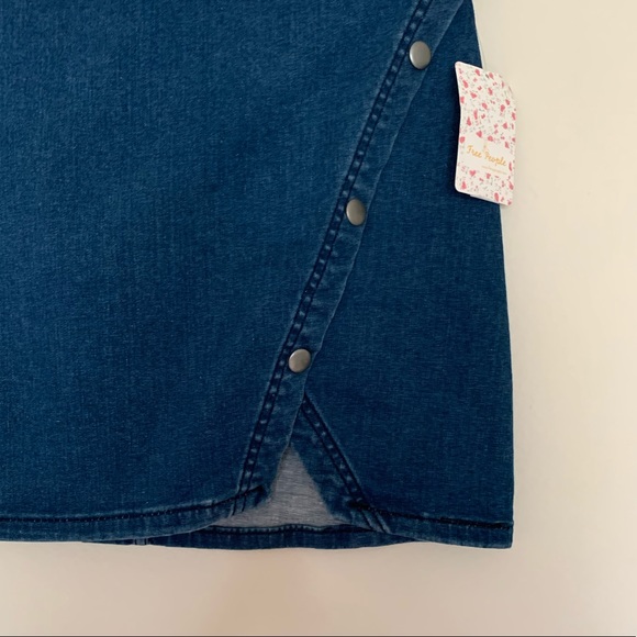 Free People Buttoned Denim Skirt - Picture 7 of 13